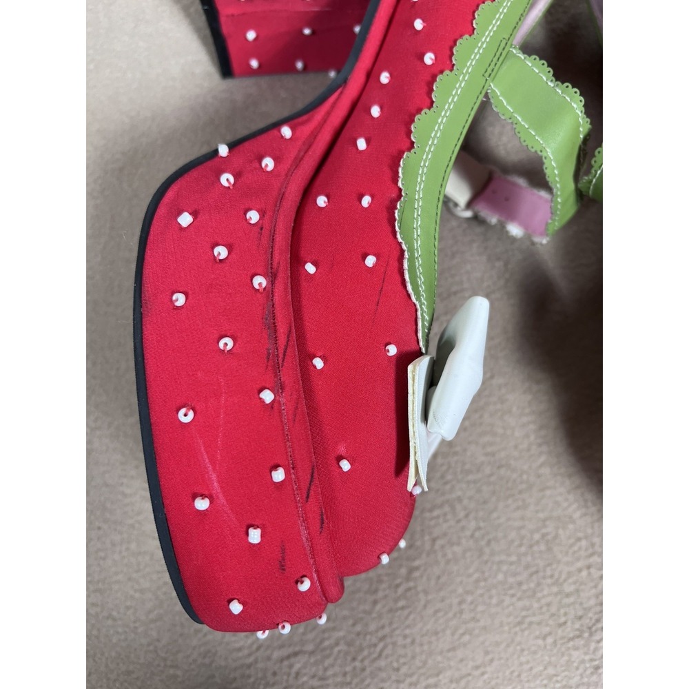 Dolls Kill x Strawberry Shortcake Freshly Ripe Platform Mary Janes 11M Heels - Picture 7 of 14